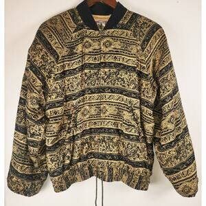 RARE Vintage Kriss Kross 80s-90s, 100% Silk Bomber Jacket Artsy Festival Sz S